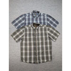 Carhartt Force Shirt Lot of 2 Medium Plaid Short Sleeve Relaxed Outdoor Workwear